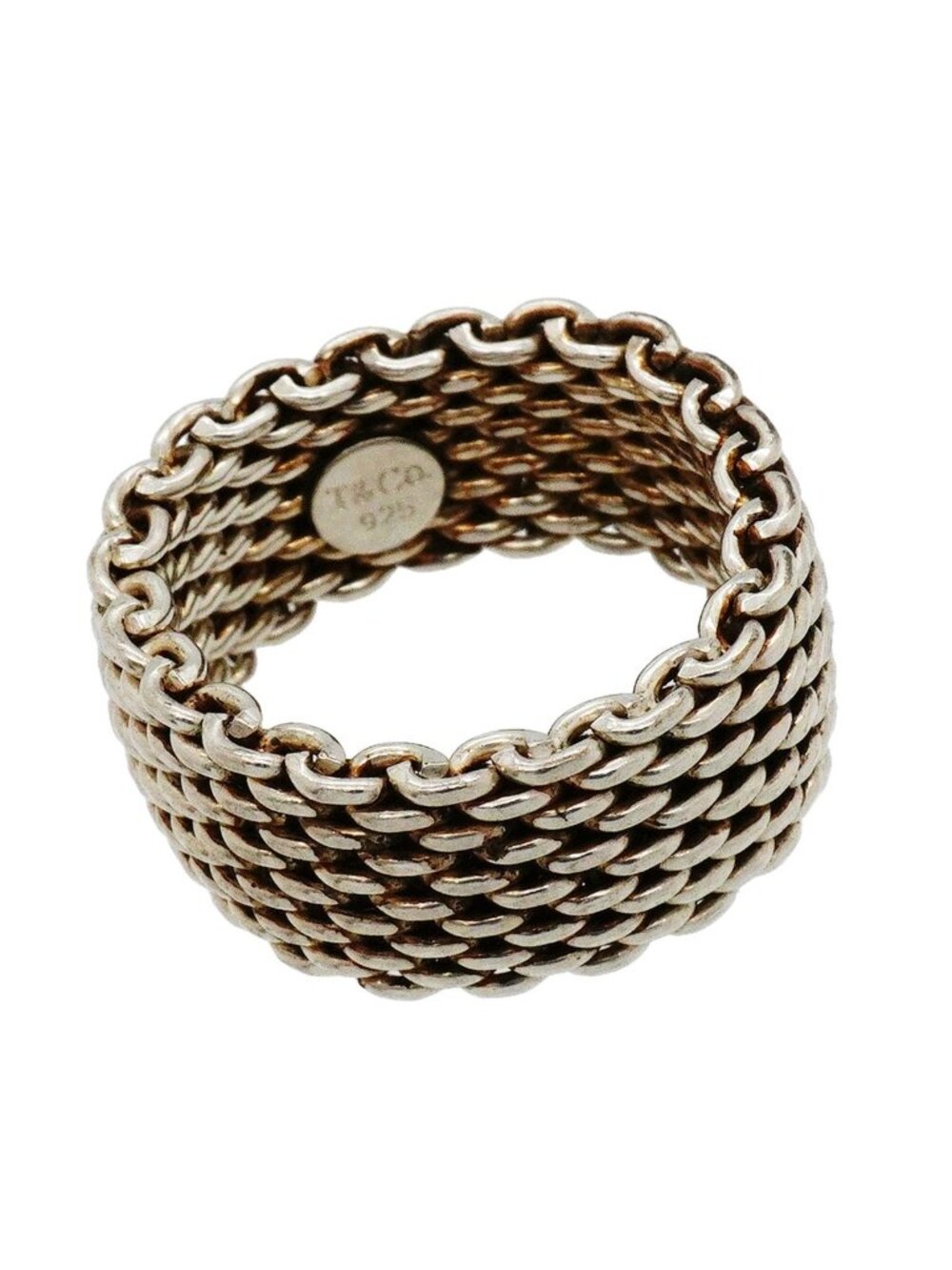 Tiffany & Co Ring Somerset Mesh 925 Sterling Silver